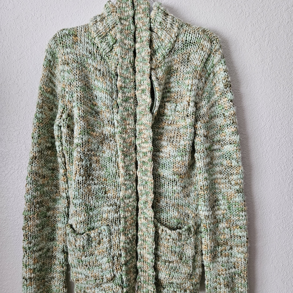Moda International Green and Cream Knit Cardigan - Picture 4 of 4